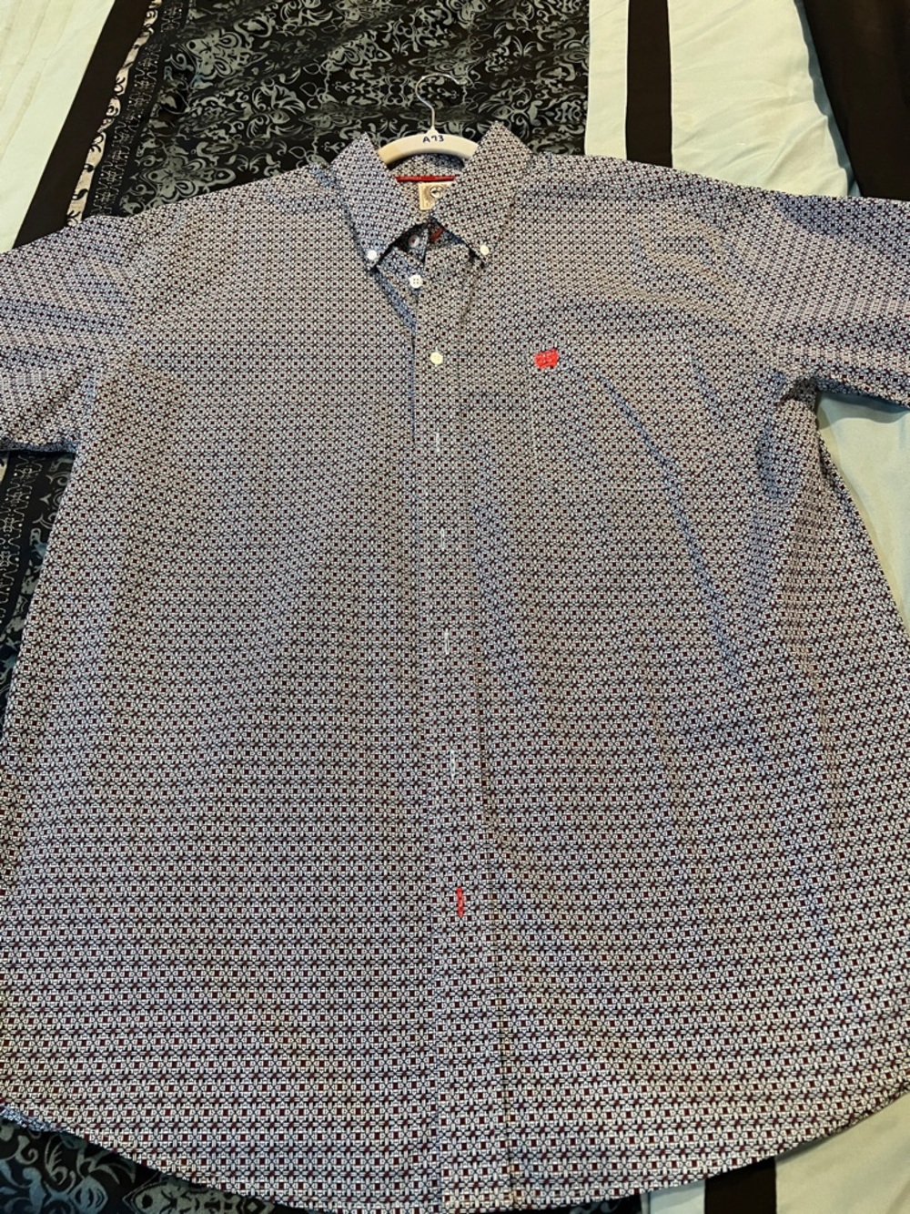 CINCH Men's Patterned Button-Down Shirt - Blue